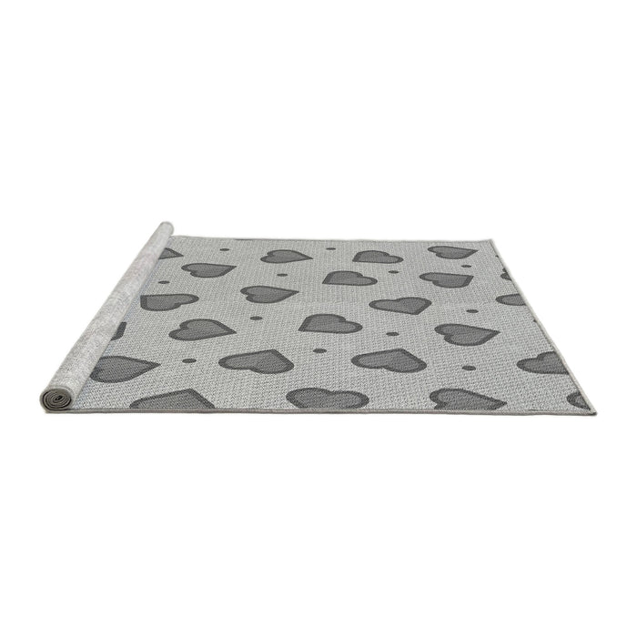 Sideview of Machine Washable Transitional Gray Rug, wshpat994gry