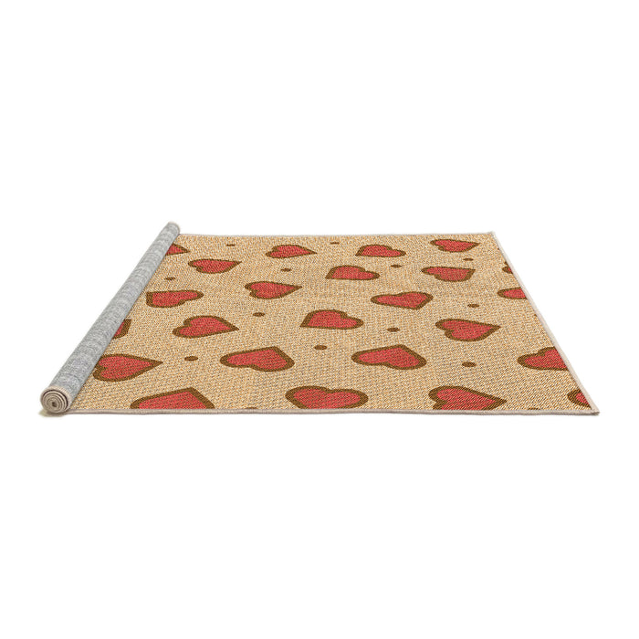 Sideview of Machine Washable Transitional Orange Rug, wshpat994org