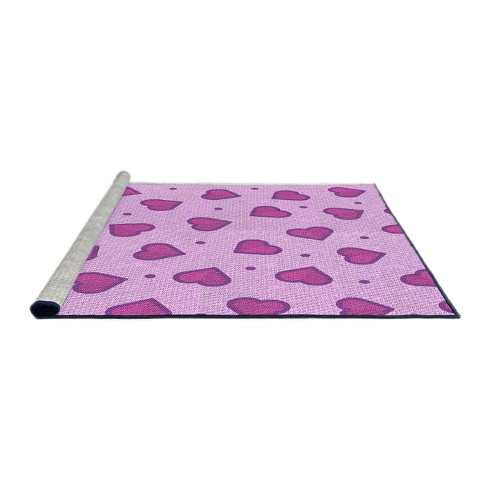 Sideview of Machine Washable Transitional Blossom Pink Rug, wshpat994pur
