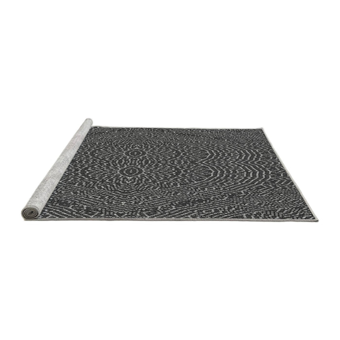 Sideview of Machine Washable Transitional Charcoal Black Rug, wshpat995gry