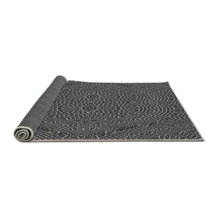 Thickness of Patterned Charcoal Black Rug, pat995gry