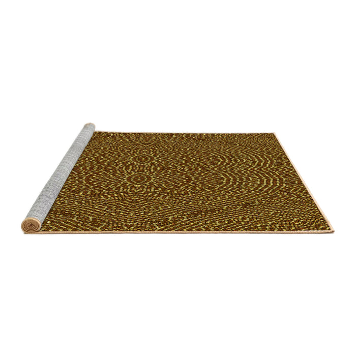 Sideview of Machine Washable Transitional Cinnamon Brown Rug, wshpat995yw