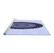 Sideview of Machine Washable Transitional Lavender Blue Rug, wshpat996blu