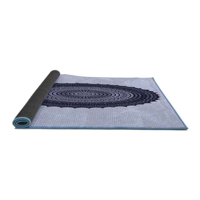 Thickness of Patterned Lavender Blue Rug, pat996blu