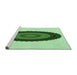 Sideview of Machine Washable Transitional Green Rug, wshpat996grn