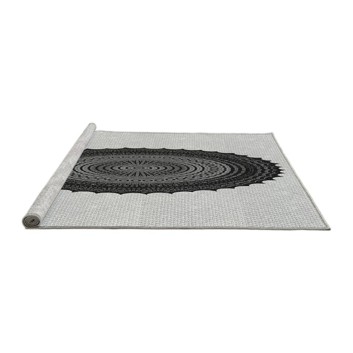 Sideview of Machine Washable Transitional Ash Gray Rug, wshpat996gry