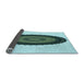Thickness of Patterned Light Aquamarine Green Rug, pat996lblu