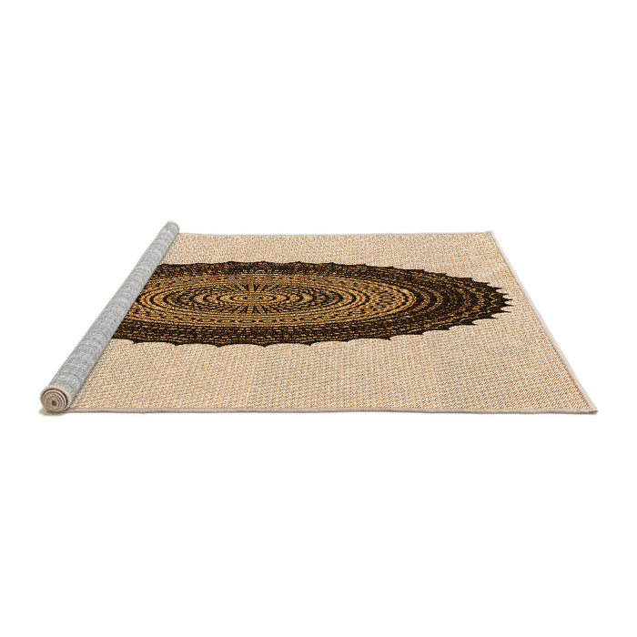 Sideview of Machine Washable Transitional Golden Blonde Gold Rug, wshpat996org
