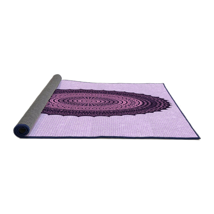 Thickness of Patterned Orchid Purple Rug, pat996pur