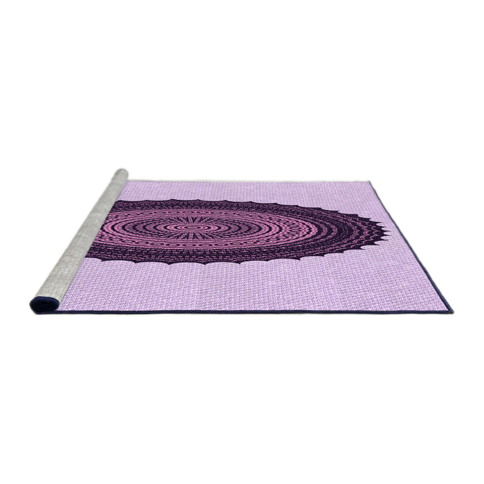 Sideview of Machine Washable Transitional Orchid Purple Rug, wshpat996pur