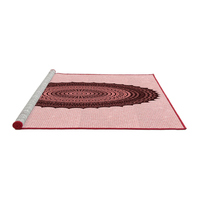 Sideview of Machine Washable Transitional Light Red Pink Rug, wshpat996rd