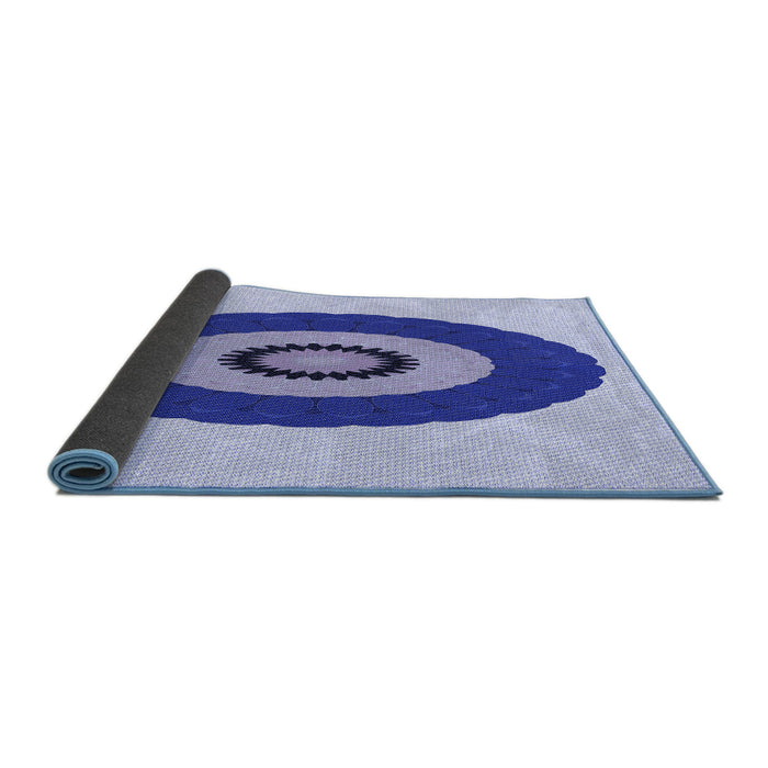 Thickness of Patterned Blue Rug, pat997blu