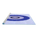 Sideview of Machine Washable Transitional Blue Rug, wshpat997blu