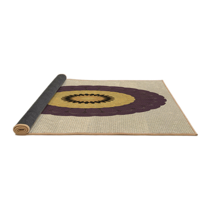 Thickness of Patterned Golden Blonde Gold Rug, pat997brn