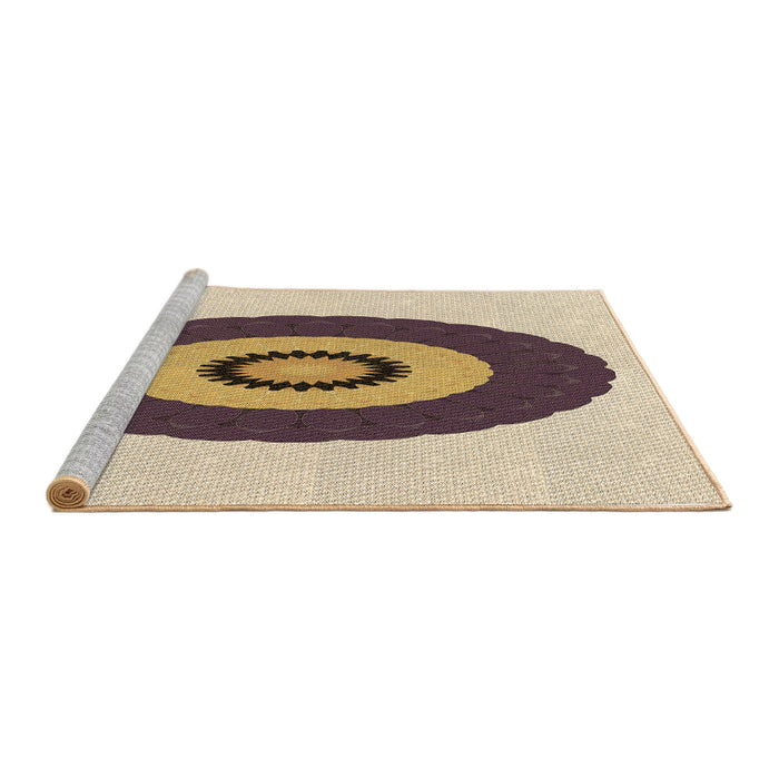 Sideview of Machine Washable Transitional Golden Blonde Gold Rug, wshpat997brn