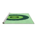 Sideview of Machine Washable Transitional Light Green Rug, wshpat997grn