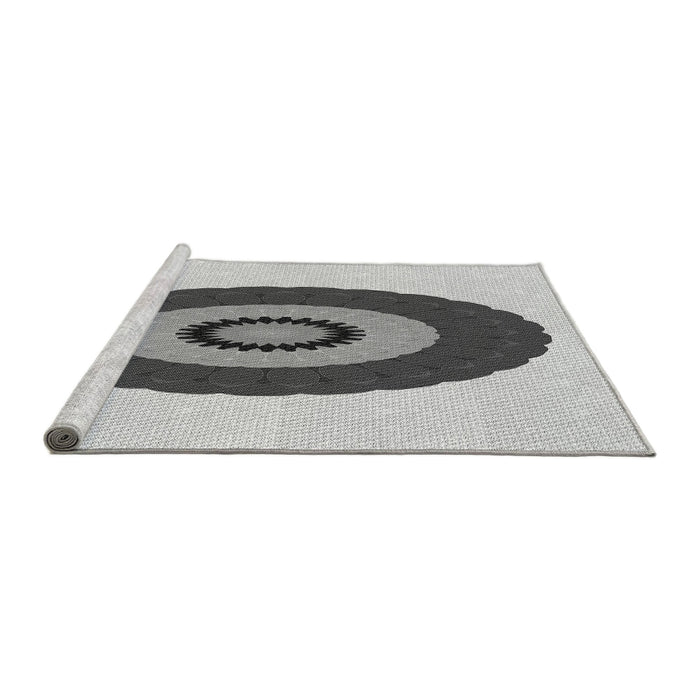 Sideview of Machine Washable Transitional Gray Rug, wshpat997gry