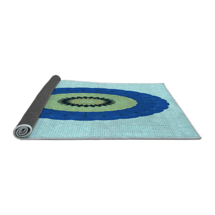 Thickness of Patterned Blue Ivy Blue Rug, pat997lblu