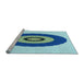 Sideview of Machine Washable Transitional Blue Ivy Blue Rug, wshpat997lblu