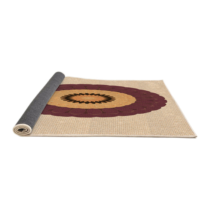 Thickness of Patterned Deep Peach Orange Rug, pat997org