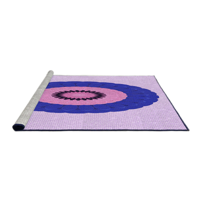 Sideview of Machine Washable Transitional Blossom Pink Rug, wshpat997pur