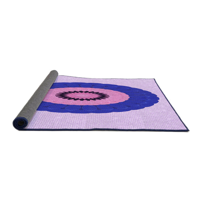 Thickness of Patterned Blossom Pink Rug, pat997pur