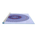 Sideview of Machine Washable Transitional Blue Rug, wshpat998blu