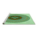 Sideview of Machine Washable Transitional Green Rug, wshpat998grn