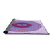 Thickness of Patterned Dark Orchid Purple Rug, pat998pur