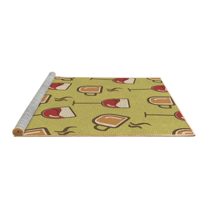 Sideview of Machine Washable Transitional Bright Gold Yellow Rug, wshpat999brn