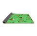 Thickness of Patterned Neon Green Rug, pat999grn