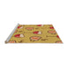 Sideview of Machine Washable Transitional Saffron Yellow Rug, wshpat999org