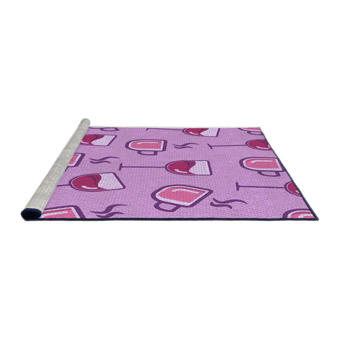 Sideview of Machine Washable Transitional Violet Purple Rug, wshpat999pur
