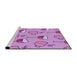 Sideview of Machine Washable Transitional Violet Purple Rug, wshpat999pur