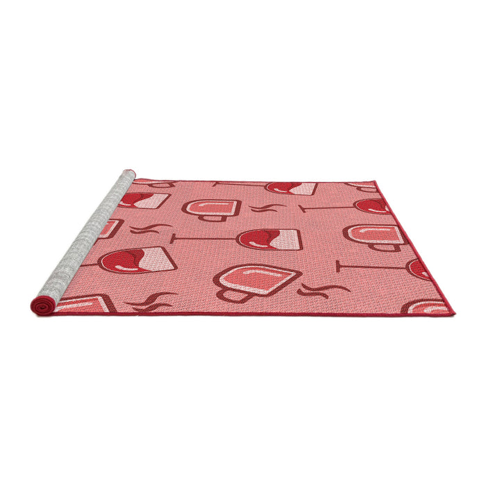 Sideview of Machine Washable Transitional Pastel Pink Rug, wshpat999rd