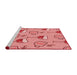 Sideview of Machine Washable Transitional Pastel Pink Rug, wshpat999rd