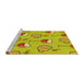 Sideview of Machine Washable Transitional Yellow Rug, wshpat999yw