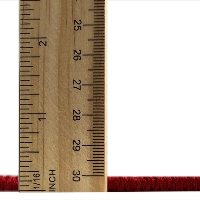 Serging Thickness of Machine Washable Traditional Cherry Red Rug, wshtr2854