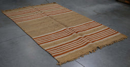 5x8 Turkey Flat Weave Brown Terrocotta Wool Rectangular Rug