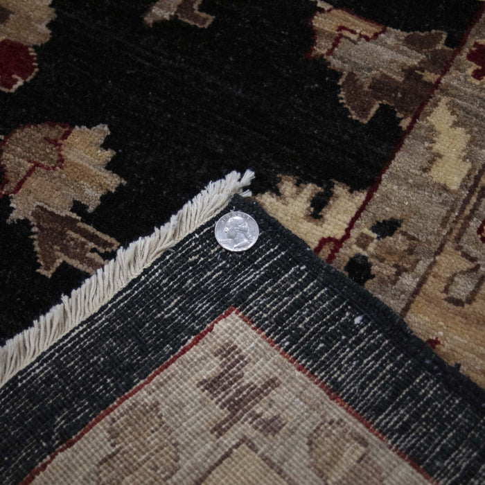 12x18 Pakistan Oushak Black Ivory Wool Rectangular Rug