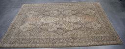 11x17 Pakistan Oushak Brown Ivory Wool Rectangular Rug