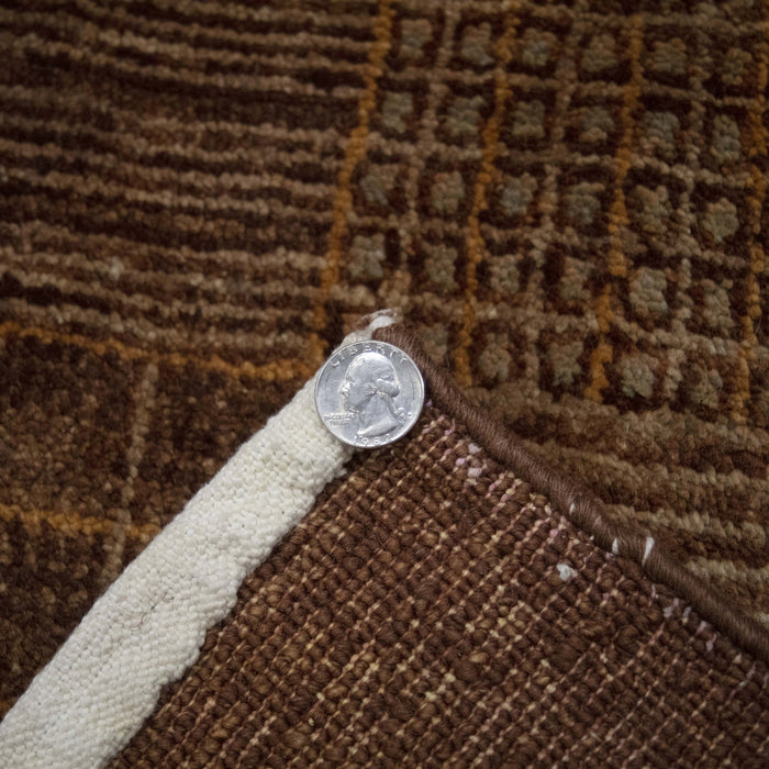 6x9 Pakistan Abstract Modern Contemporary Gradient Solid Brown Wool Rectangular Rug