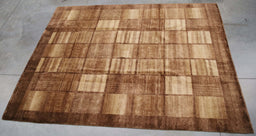 7x10 Pakistan Abstract Modern Contemporary Brown Wool Rectangular Rug