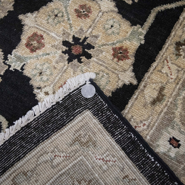 7x10 Pakistan Oushak Black Green Wool Rectangular Rug