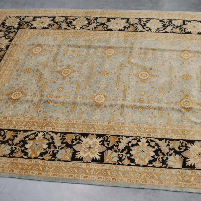 8x10 Pakistan Pak Persian Blue Black Wool Rectangular Rug