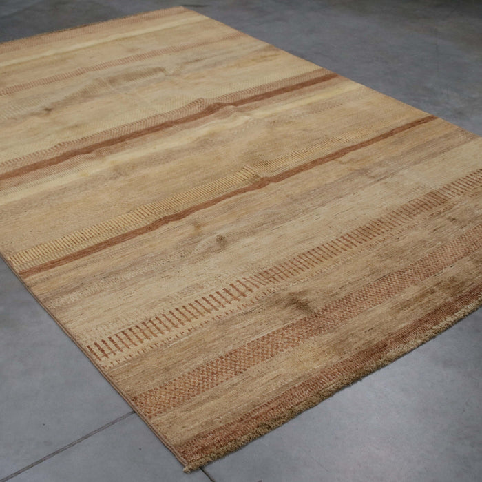 6x9 Pakistan Abstract Modern Contemporary Gradient Solid Brown Wool Rectangular Rug