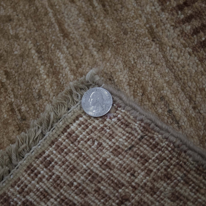 6x9 Pakistan Abstract Modern Contemporary Gradient Solid Brown Wool Rectangular Rug