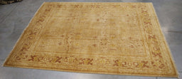8x9 Pakistan Oushak Gold Brown Wool Rectangular Rug