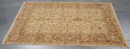 6x8 Pakistan Oushak Ivory Brown Wool Rectangular Rug