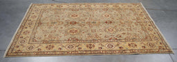 5x7 Pakistan Oushak Grey Gold Wool Rectangular Rug